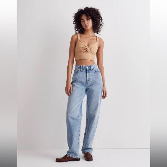Madewell Cutout Knot-Front Crop Tank Top - Picture 1 of 5
